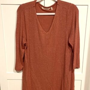 Soft Surroundings Orange/burnt Sienna color Comfortable, thick Tunic Size Large